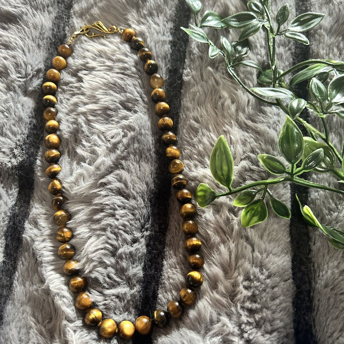 Handmade Handcrafted genuine stone tigers eye beaded necklace Size ONE SIZE - 6 Thumbnail