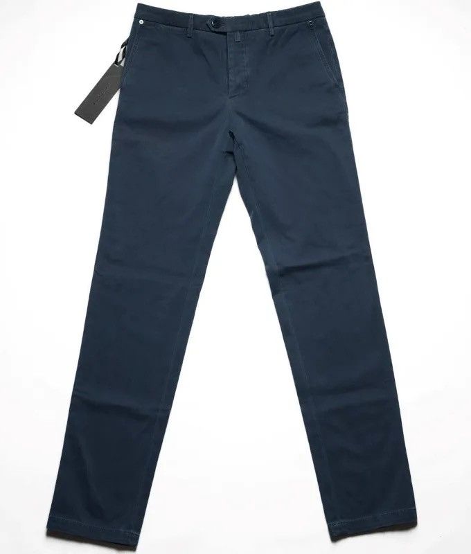 image of Kiton Napoli Navy Garment Pants 100% Cotton Size 42, Men's