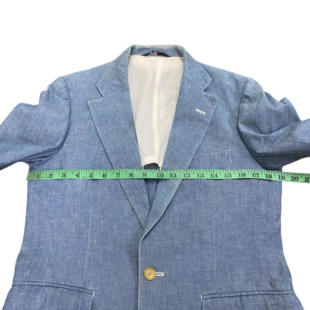 Polo Ralph Lauren Vintage Polo Ralph Lauren Chambray Blue Blazer Jacket Size 42R - 14 Thumbnail