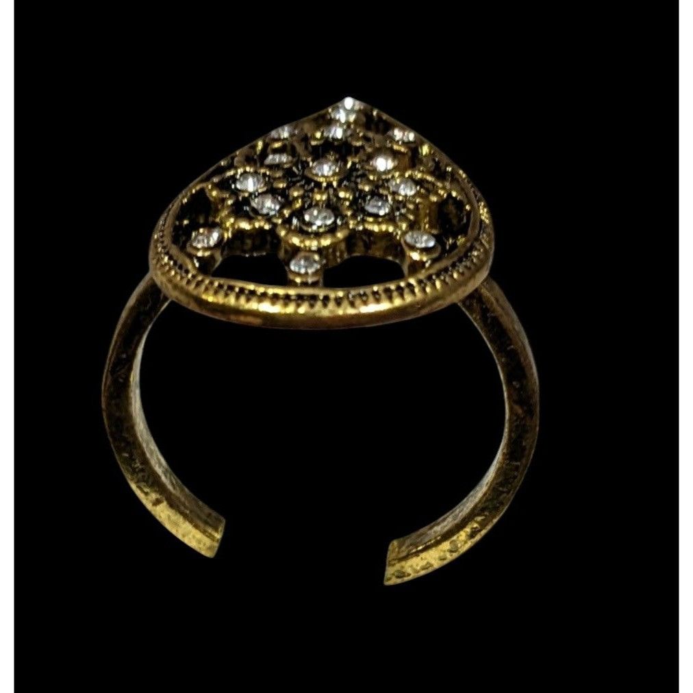 Other Bohemian Glam Teardrop Rhinestone Gold Tone Ring Size 8 Size ONE SIZE - 3 Thumbnail
