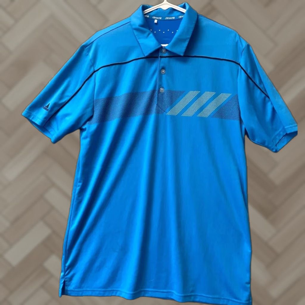 Adidas adidas GOLF Fit Dry Size Lrg Men's Blue Short Sleeve Polo Shirt 112-18 Size US L / EU 52-54 / 3 - 1 Thumbnail