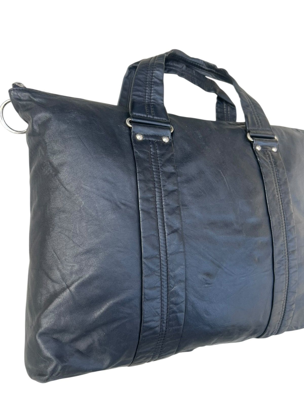 Leather Vintage 90s Martine Sitbon Distressed Patina Leather Bag Size ONE SIZE - 4 Thumbnail