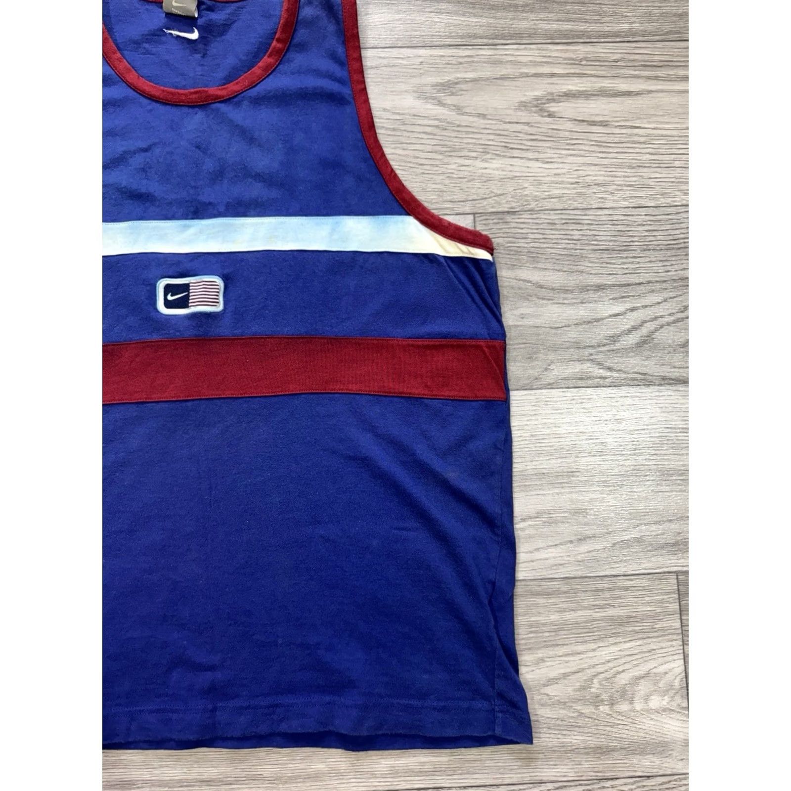 Nike VINTAGE Nike Tank Top Shirt Sleeveless USA Swoosh Navy XL Shirt Mens Blue USA 90s Size US XL / EU 56 / 4 - 4 Thumbnail