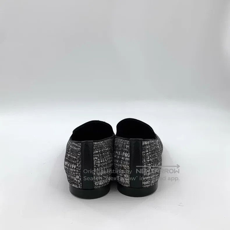 Chanel Chanel Black logo woven tweed casual single shoes Size US 7 / IT 37 - 4 Thumbnail
