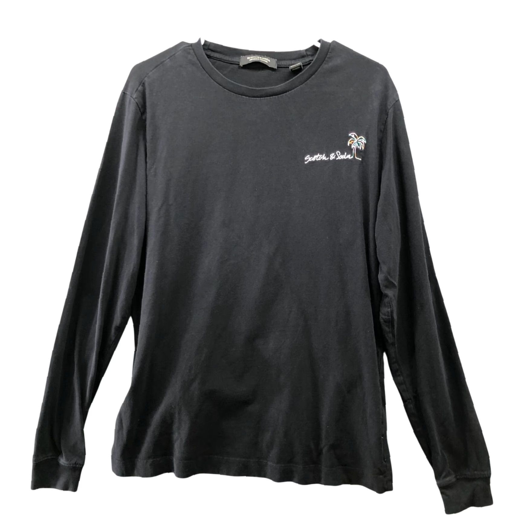 Scotch & Soda Scotch & Soda Tropical Graphic Long Sleeve T Shirt Mens M Black Crewneck Cotton Size US M / EU 48-50 / 2 - 2 Thumbnail