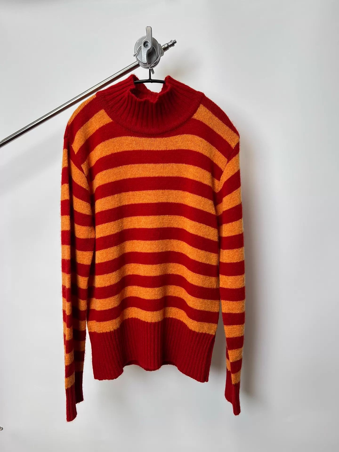 Dries Van Noten Dries Van Noten Retro Orange Striped Wool Sweater Size M / US 6-8 / IT 42-44 - 2 Thumbnail
