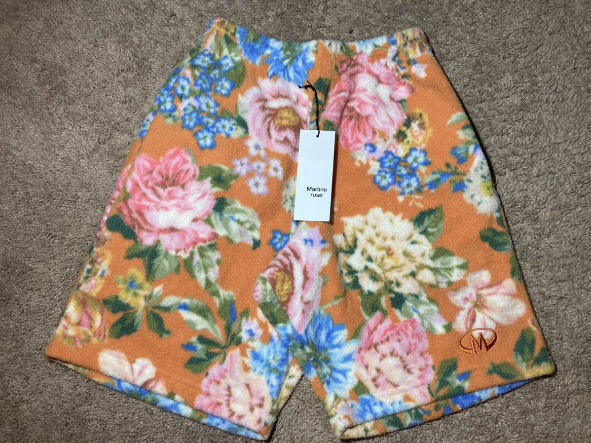 Martine Rose New SS21 Martine Rose Floral Sweatshorts Shorts Orange 2021 Size US 28 / EU 44 - 1 Thumbnail