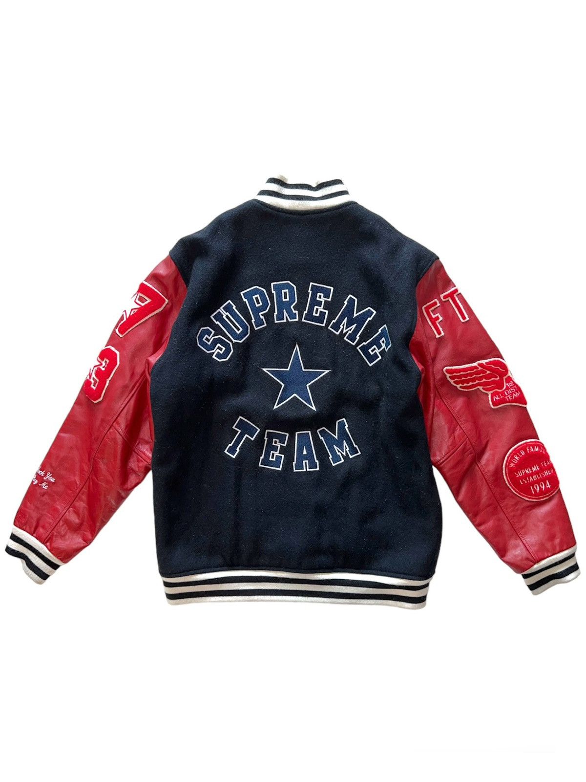 ジャケット・アウター SUPREME motion logo Varsity Jacket Supreme Motion Logo Varsity Jacket (FW18) - $398