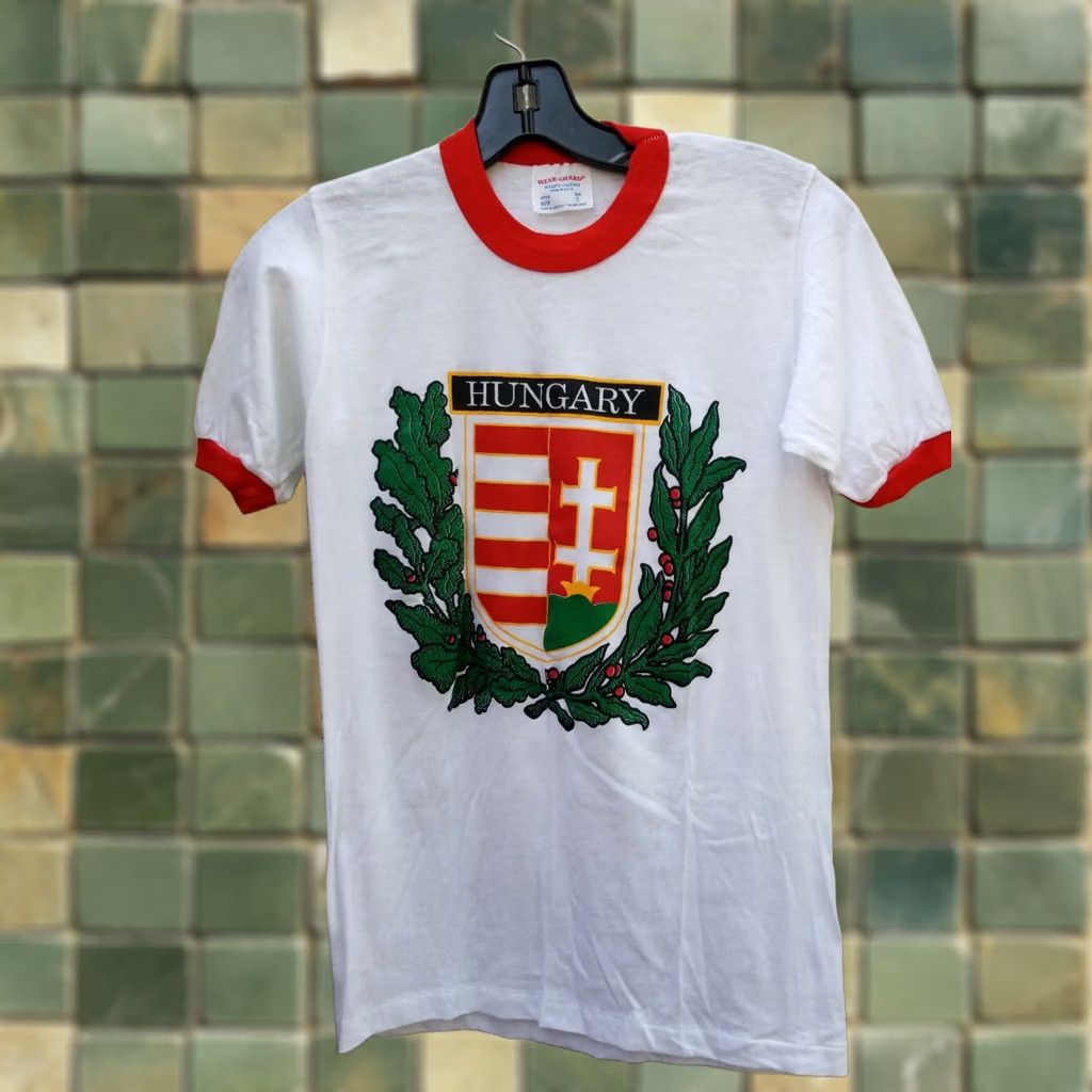 Vintage VINTAGE Hungary Shirt S White Short Sleeve Graphic Tee made USA Punk Wear Guard Chest 16 Length 25 80s 90s Deadstock Size US S / EU 44-46 / 1 - 1 Thumbnail