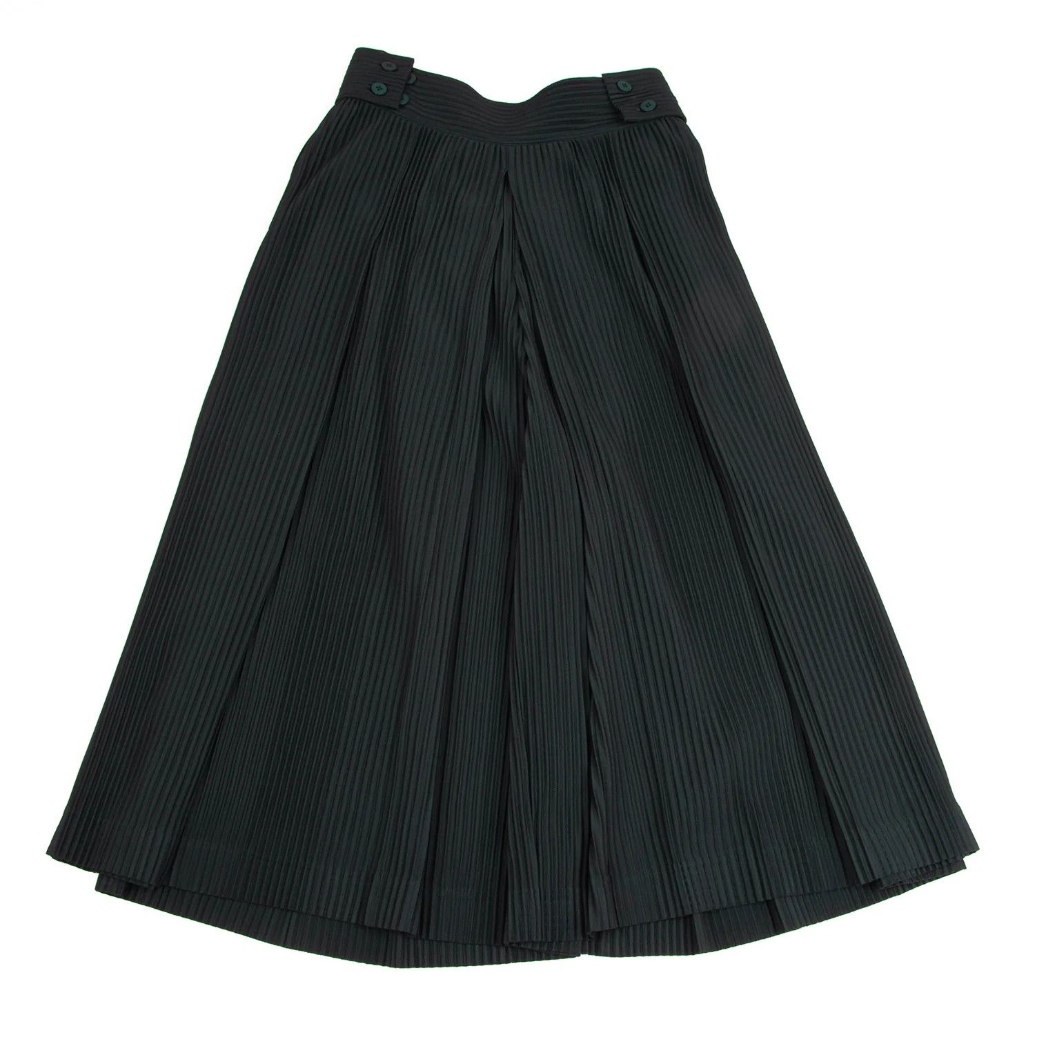 Issey Miyake Pleated Hakama Pants in Dark Green Size US 32 / EU 48 - 1 Thumbnail