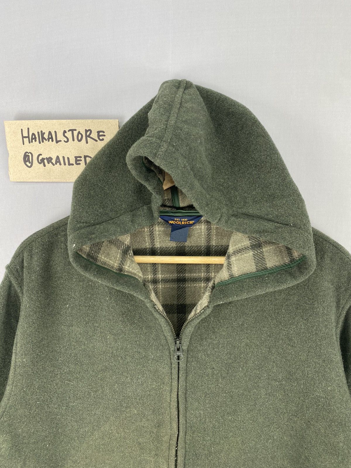 Designer Vintage 90s Woolrich Zipper Wool Jacket Size XL / US 12-14 / IT 48-50 - 7 Thumbnail