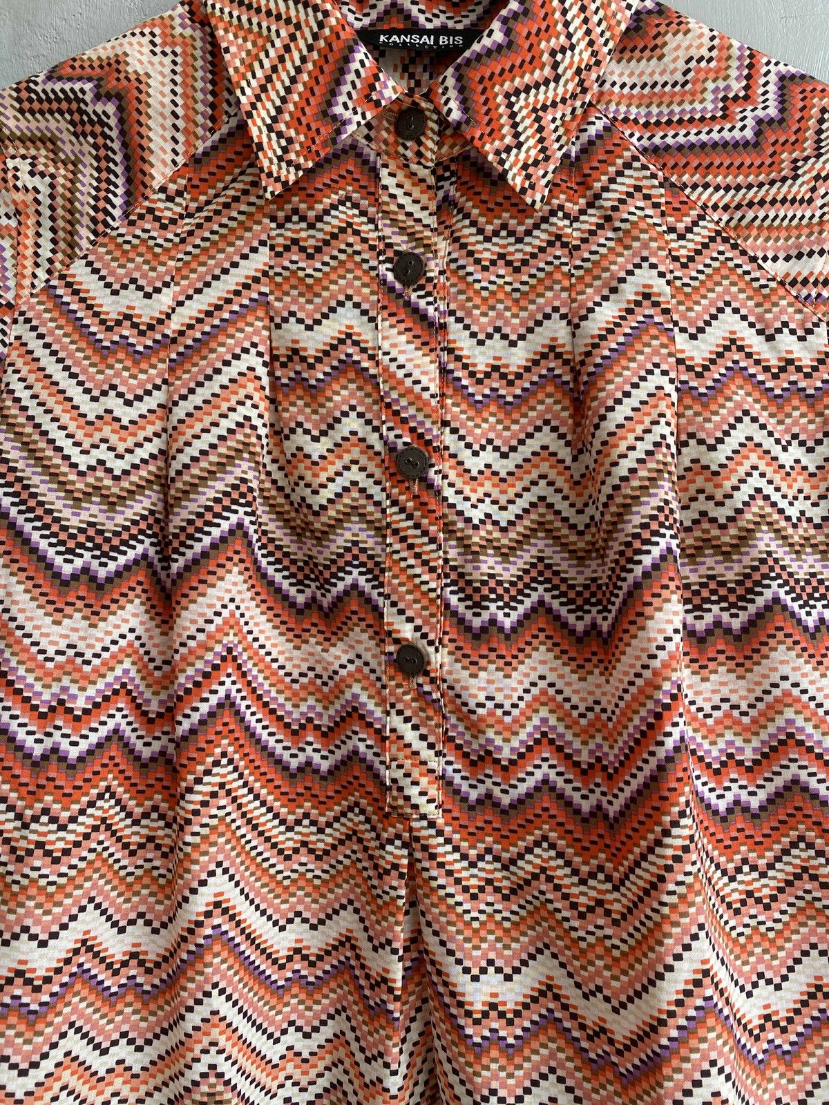Kansai Yamamoto Kansai Bis Zigzag Print Shirt Size US M / EU 48-50 / 2 - 4 Thumbnail