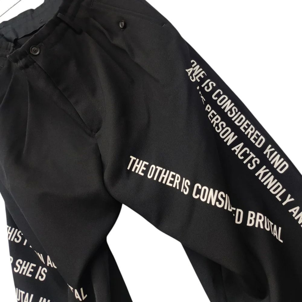 Yohji Yamamoto Yohji Yamamoto pour homme 2021AW 2-tuck message pants Size US 38 / EU 54 - 5 Thumbnail