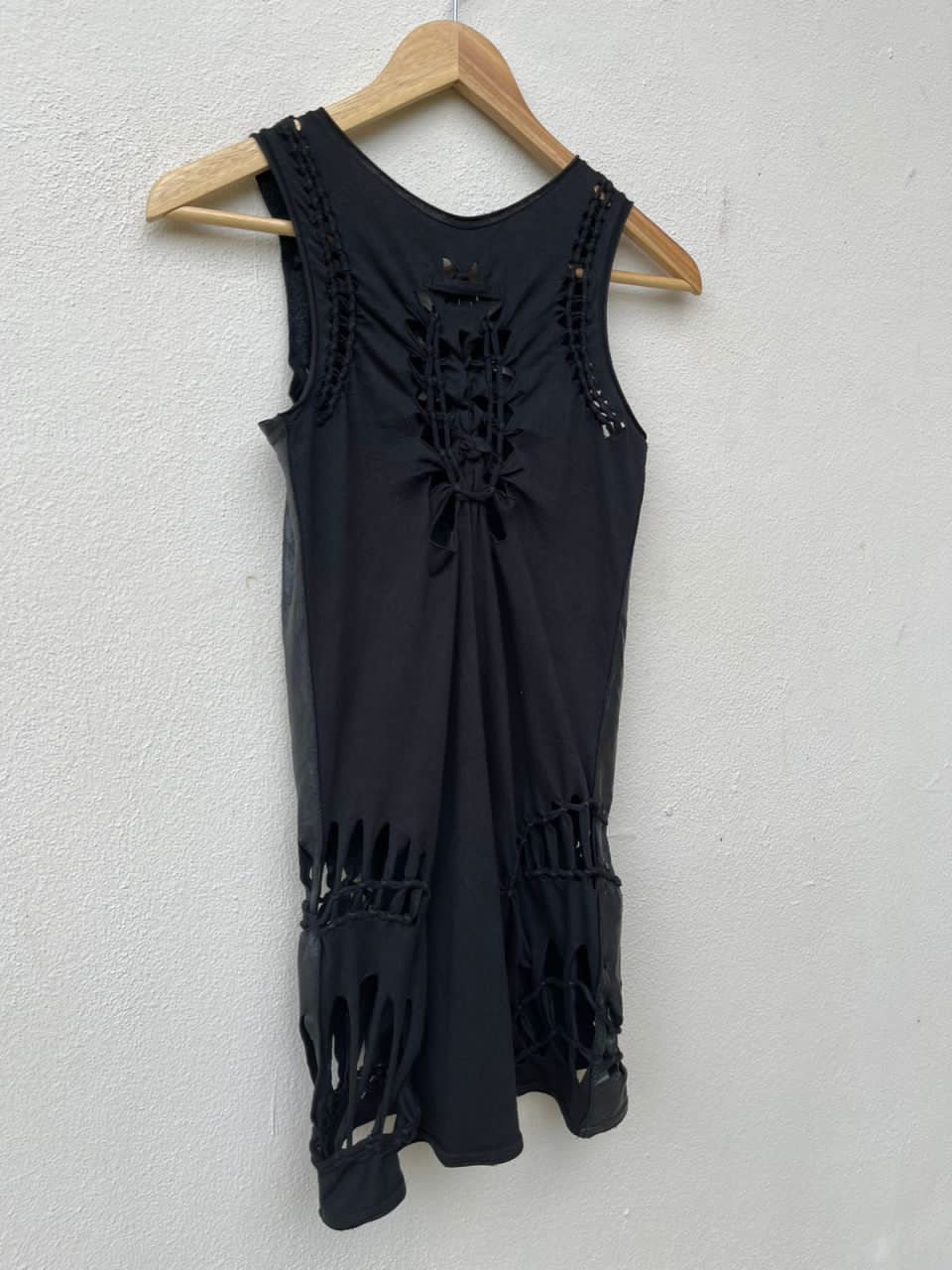 Jean Paul Gaultier Jean Paul Galtier Soleil Leather And Mesh Dress Size ONE SIZE - 14 Thumbnail