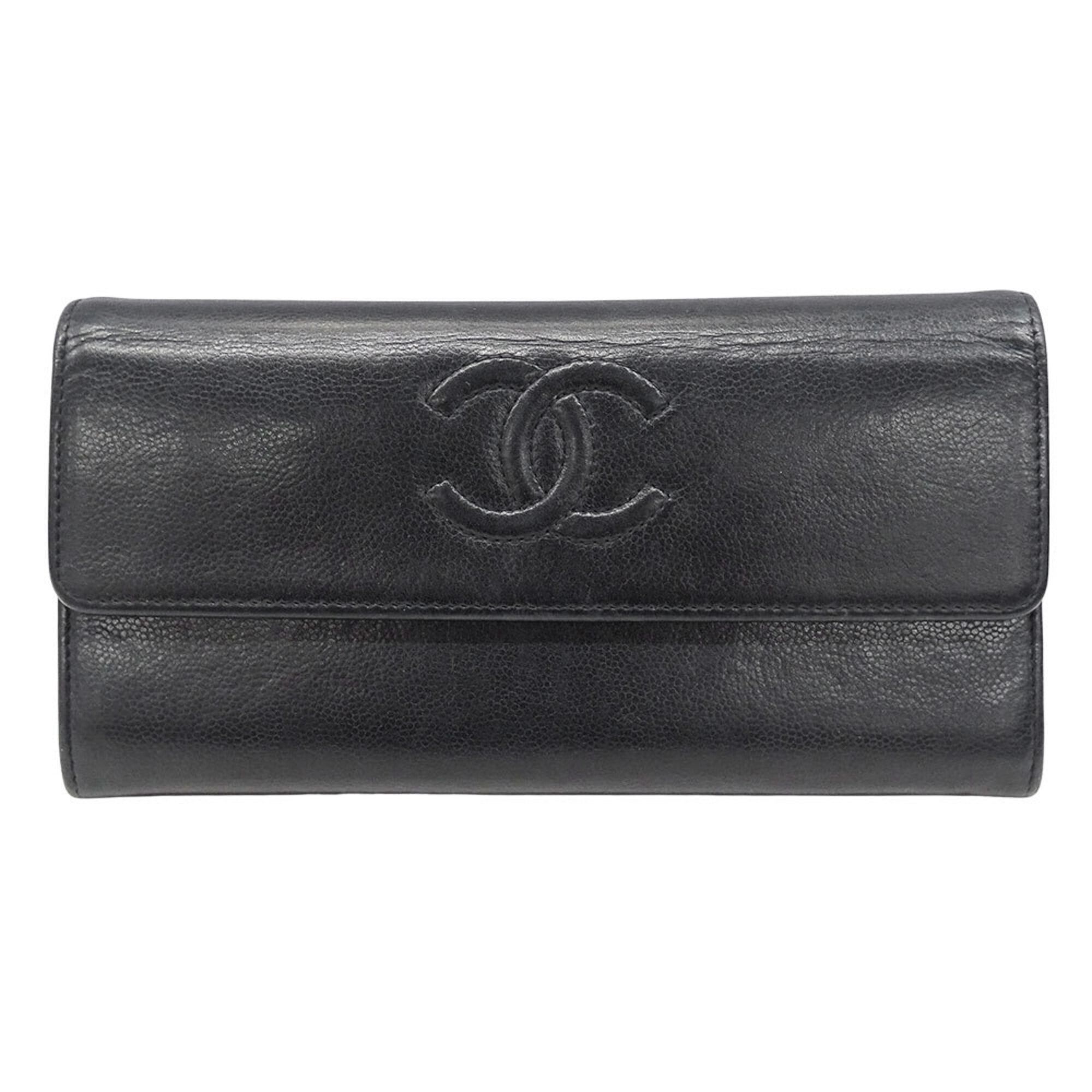 Chanel Chanel Women's Wallet, Brand Name Long Leather, Black, Silver Hardware, Flap Closure Size ONE SIZE - 1 Thumbnail