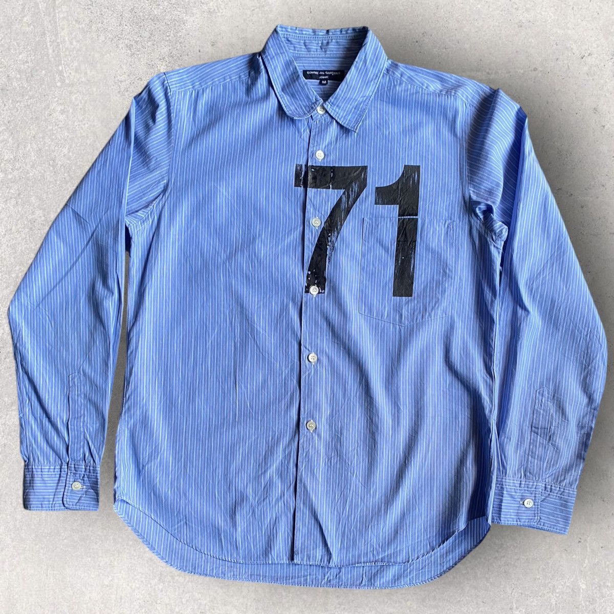 Comme des Garcons CDGH Number Blue Stripe Shirt Size US M / EU 48-50 / 2 - 2 Thumbnail