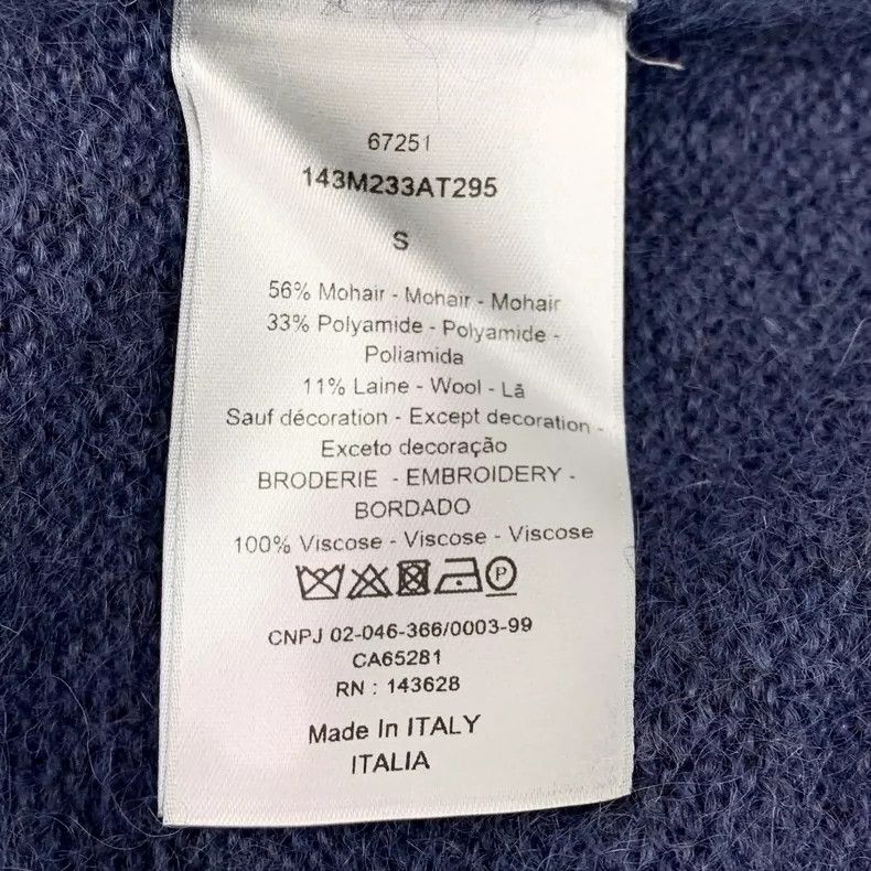Dior Dior Dark blue letter embroidery horsehair V-neck single-br Size US S / EU 44-46 / 1 - 8 Thumbnail
