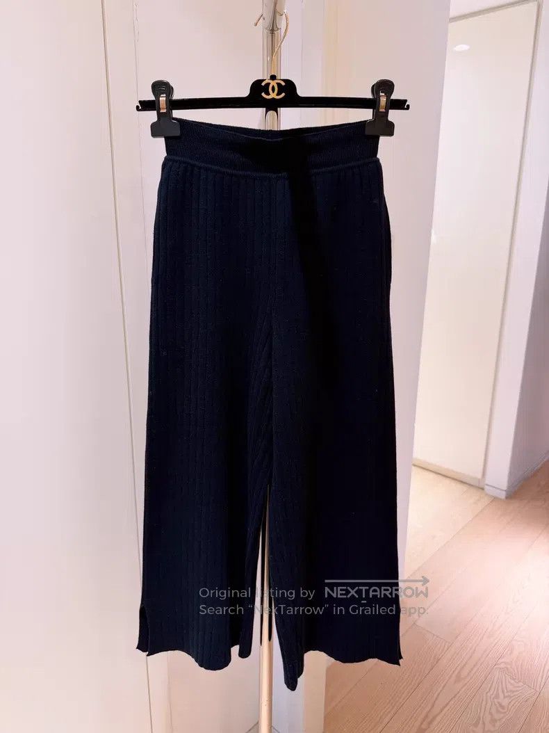 Loro Piana Loro Piana Navy Baby Cashmere Knit Cuffed Pants Size 25" / US 0 / IT 36 - 1 Thumbnail