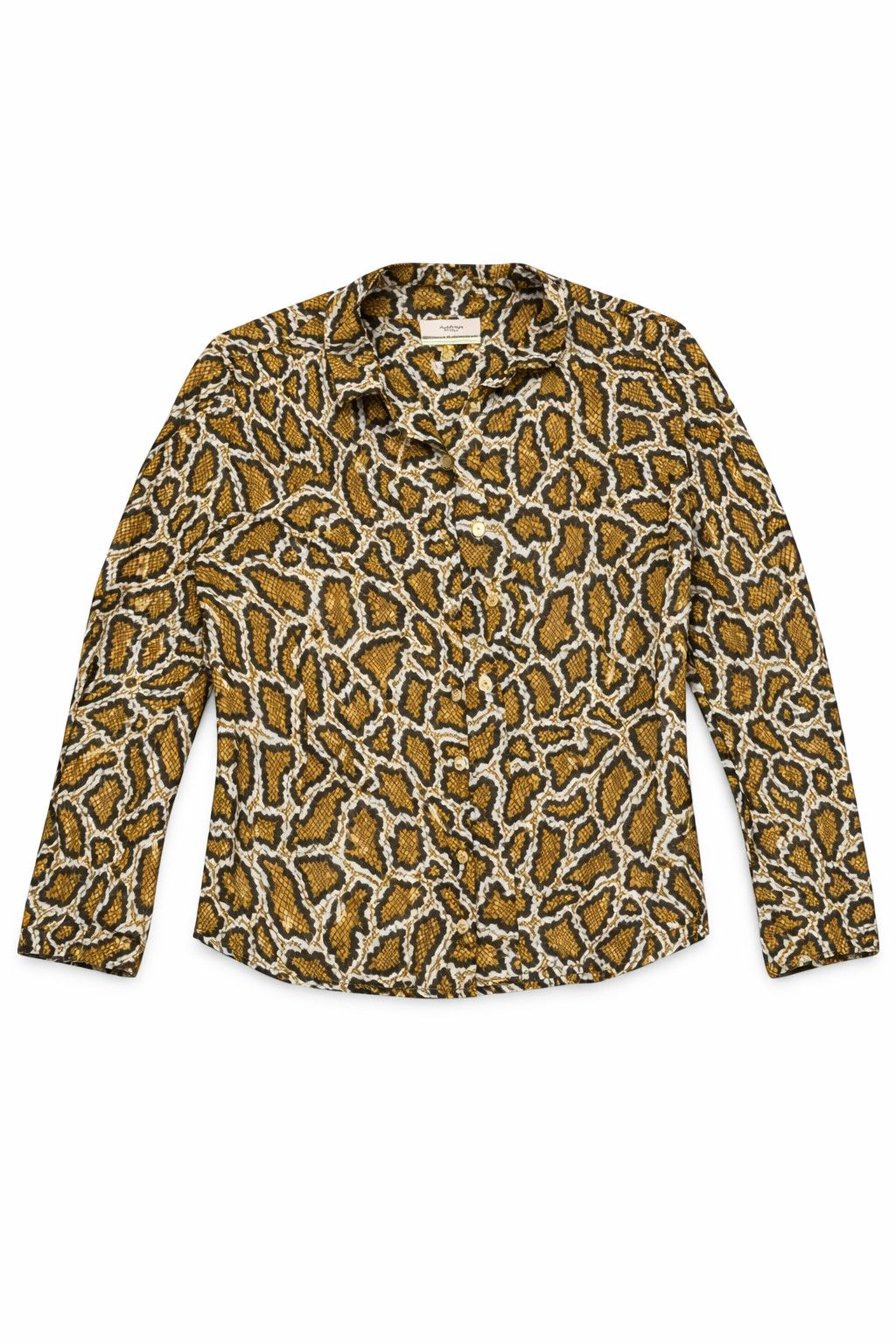 Martine Rose Martine Rose Python-print Cotton Shirt In Brown Size US M / EU 48-50 / 2 - 1 Thumbnail
