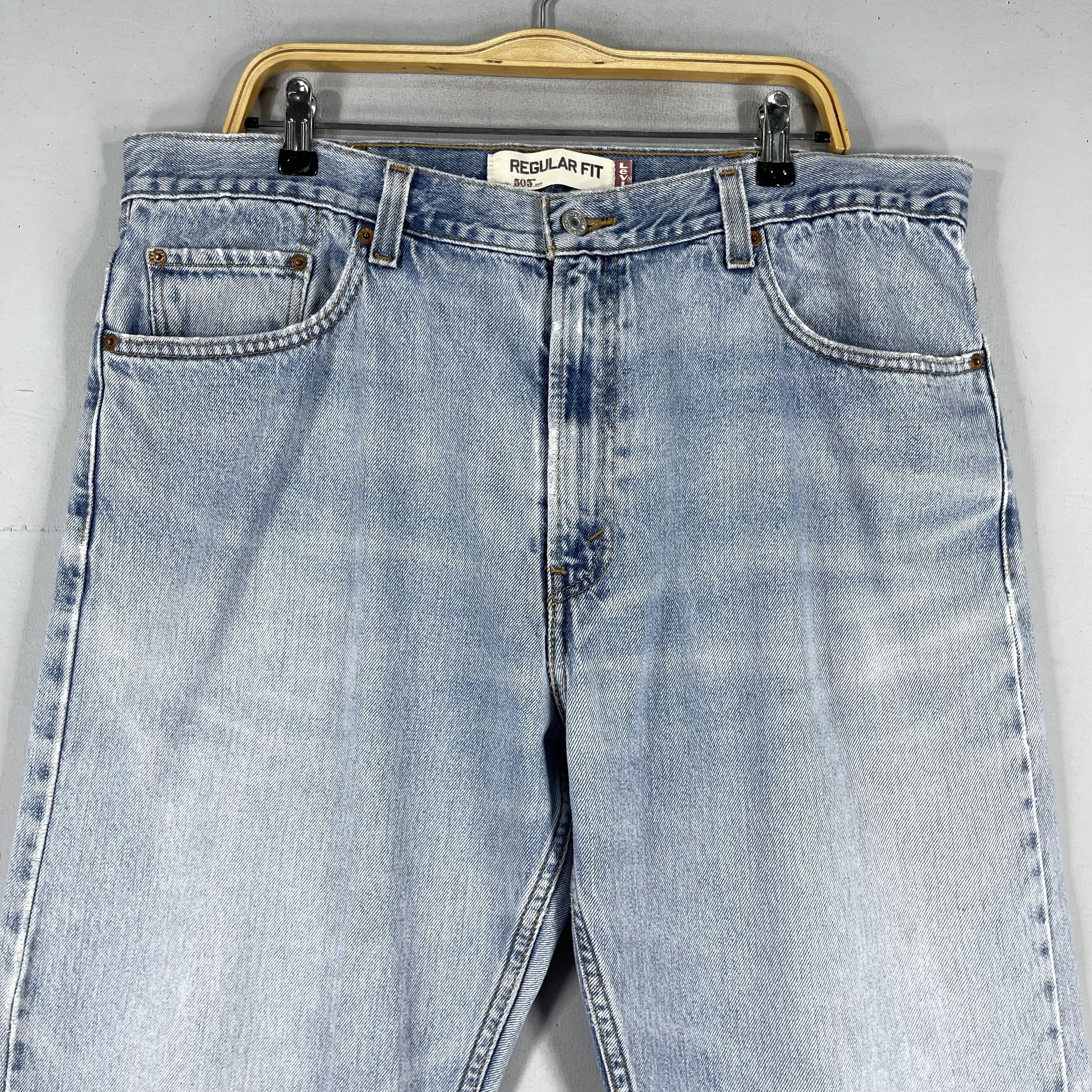 Jean × Levi's Vintage Clothing Size 39 Vintage Y2K Levis 505 Distressed Ripped Jeans Size US 39 - 2 Thumbnail