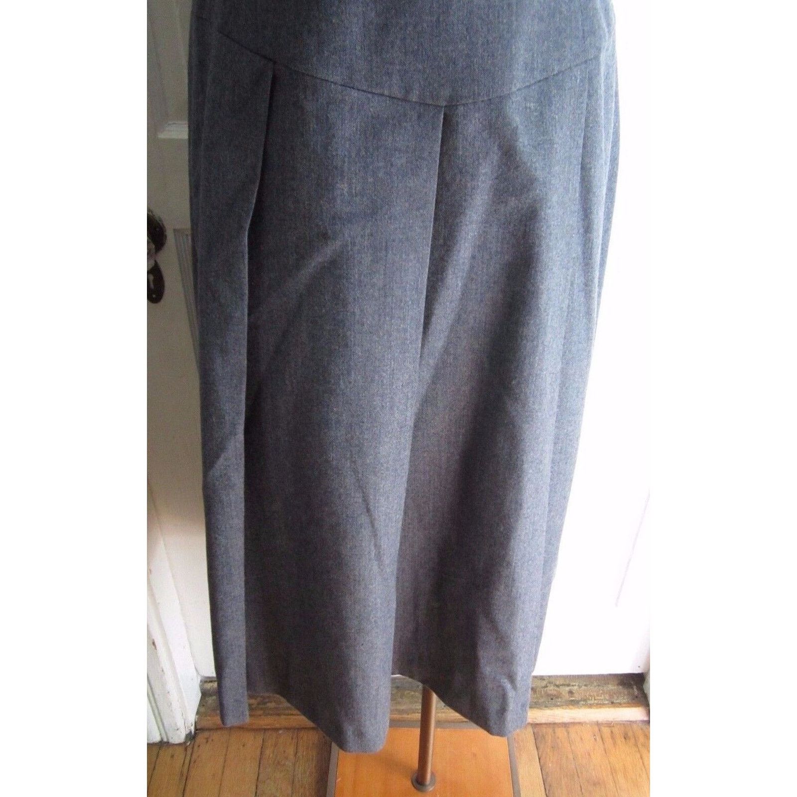 Other Vtg John Meyer Wool Box Side Pleated Midi Skirt Gray 1970s Size 30" / US 8 / IT 44 - 3 Thumbnail