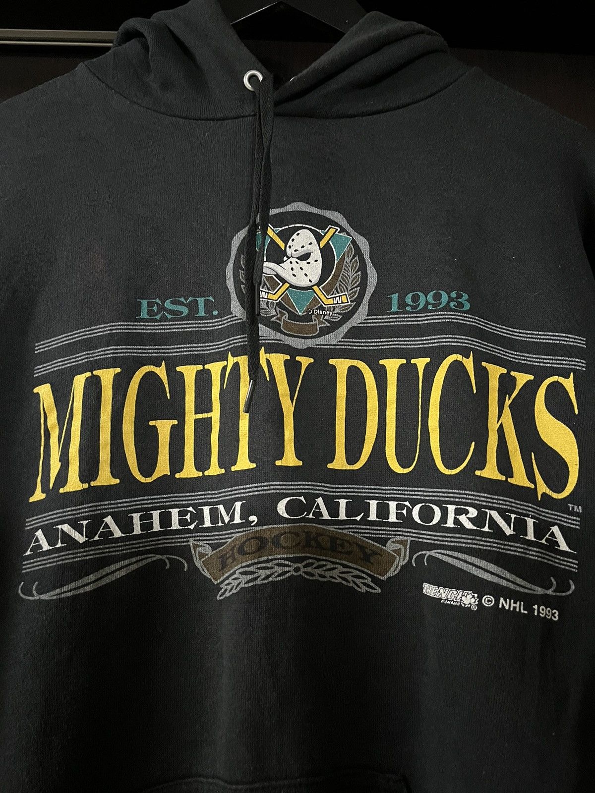 NHL × Vintage mighty ducks 1993 hoodie Size US XL / EU 56 / 4 - 2 Thumbnail