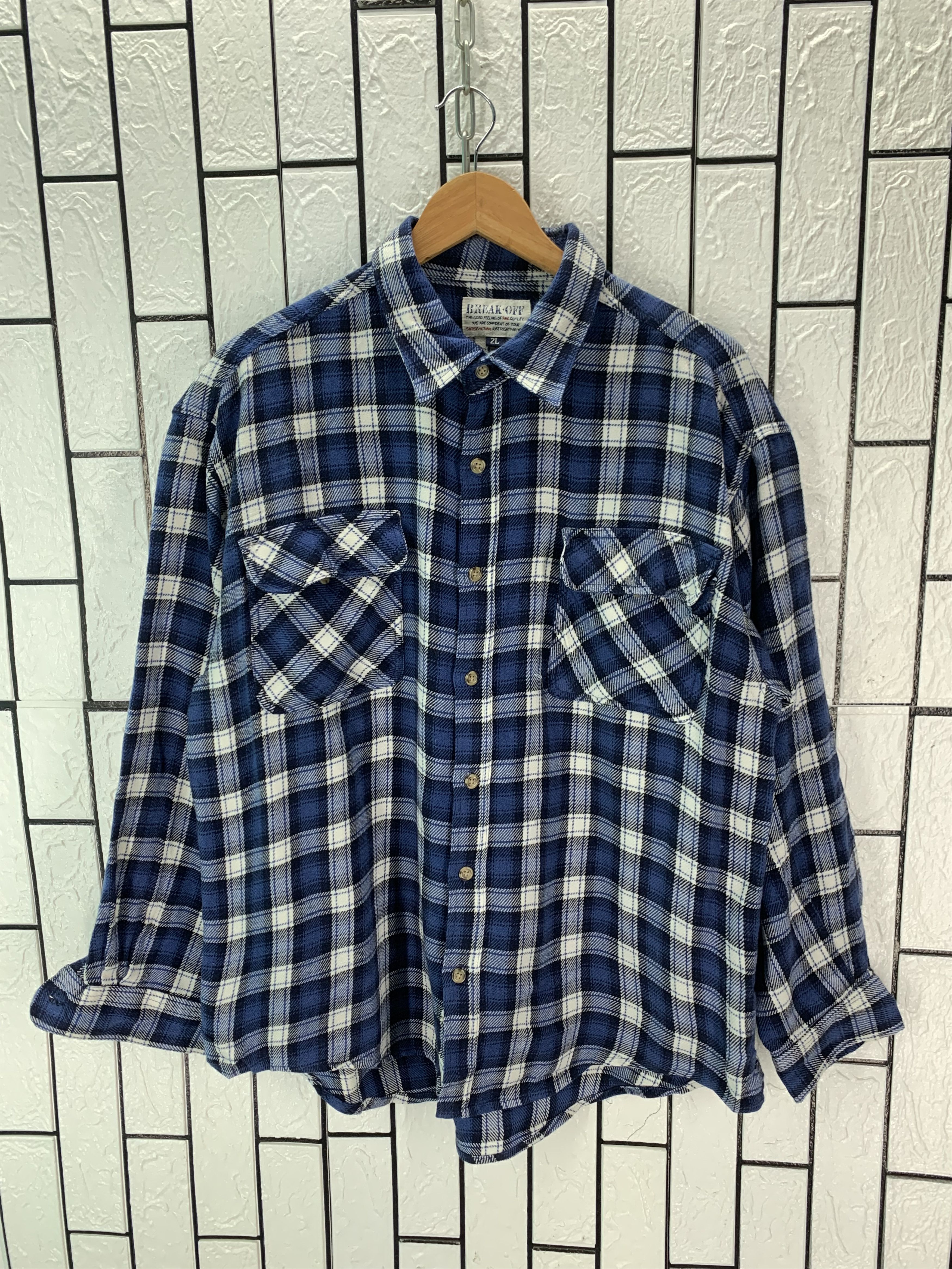 Vintage Vintage Break Off Shirt Flannel Size US XL / EU 56 / 4 - 1 Thumbnail