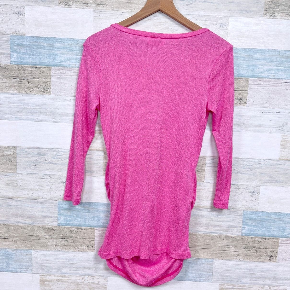 Michael Stars Michael Stars Metallic Shimmer Maternity Top Pink Long OS Size ONE SIZE - 4 Thumbnail