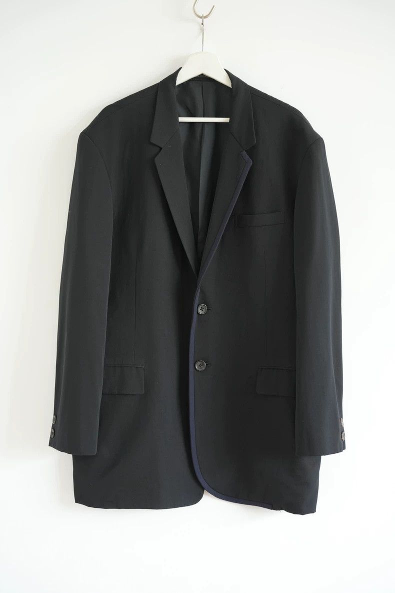 Yohji Yamamoto Yohji Yamamoto size m 92ss blue stripe trim blazer 2505-Ne Size 38R - 1 Thumbnail