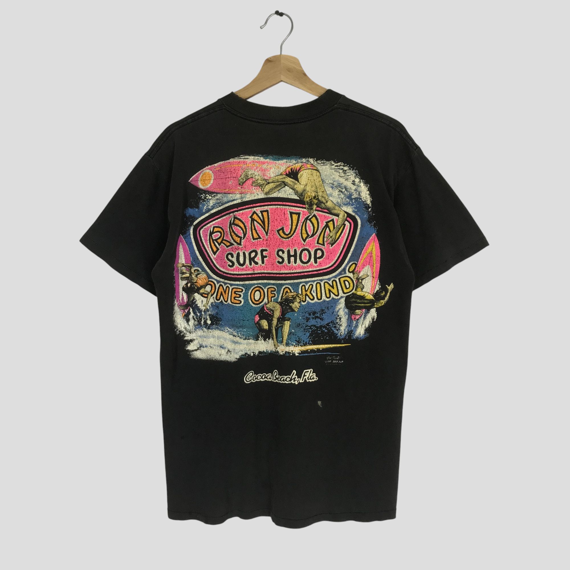 Ron Jon Surf Shop × Vintage Vintage 90's Ron Jon Surf Shop Surfing Black Tshirt Size US M / EU 48-50 / 2 - 1 Thumbnail