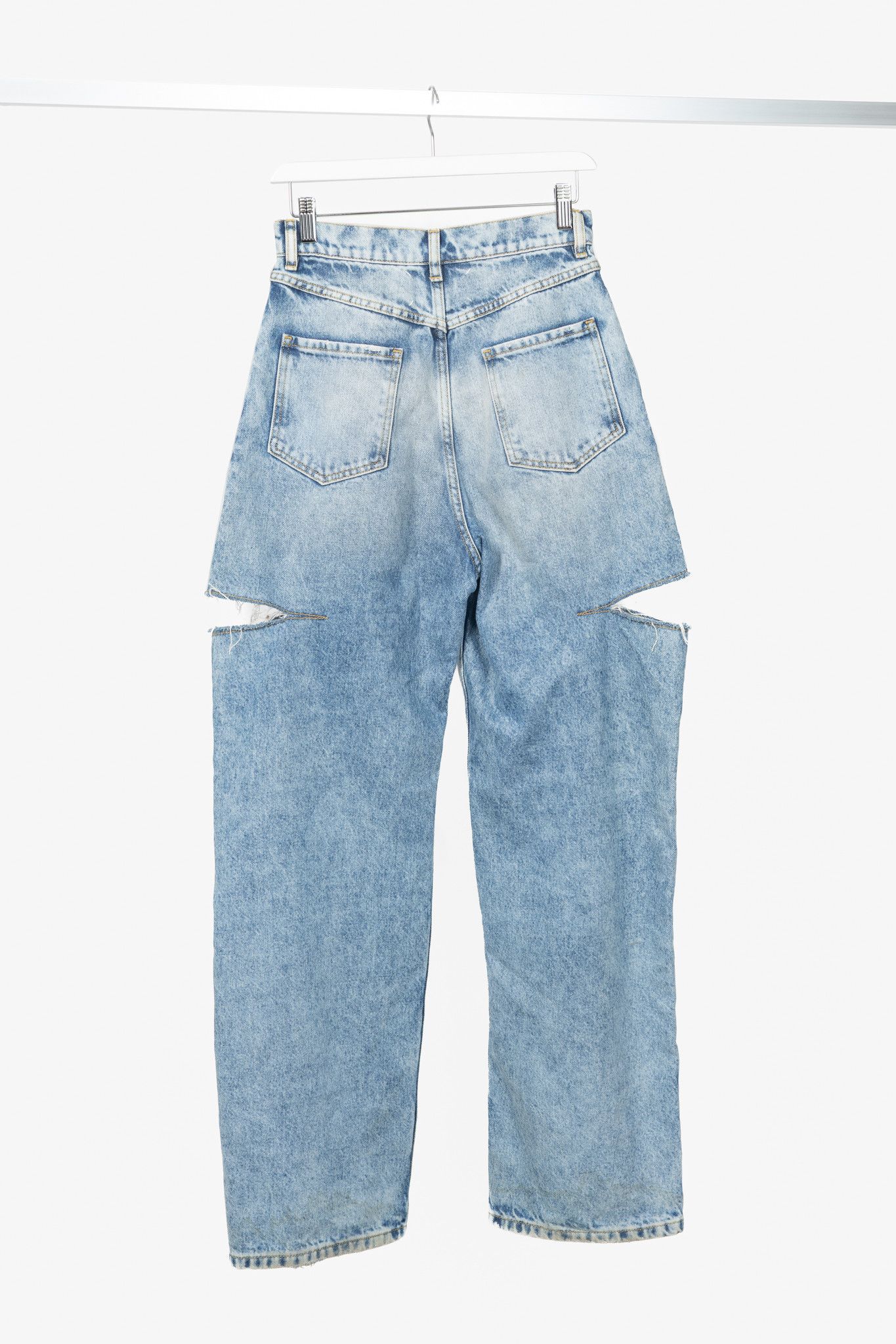 Maison Margiela Maison Margiela Blue Cotton Slit Jeans Size 27" / US 4 / IT 40 - 2 Thumbnail