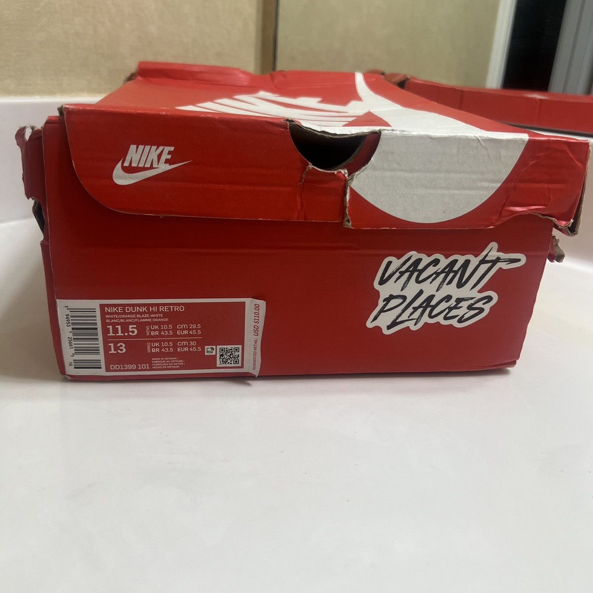 Nike 2021 Orange Syracuse Dunk Retro Hightop Size US 11.5 / EU 44-45 - 6 Thumbnail