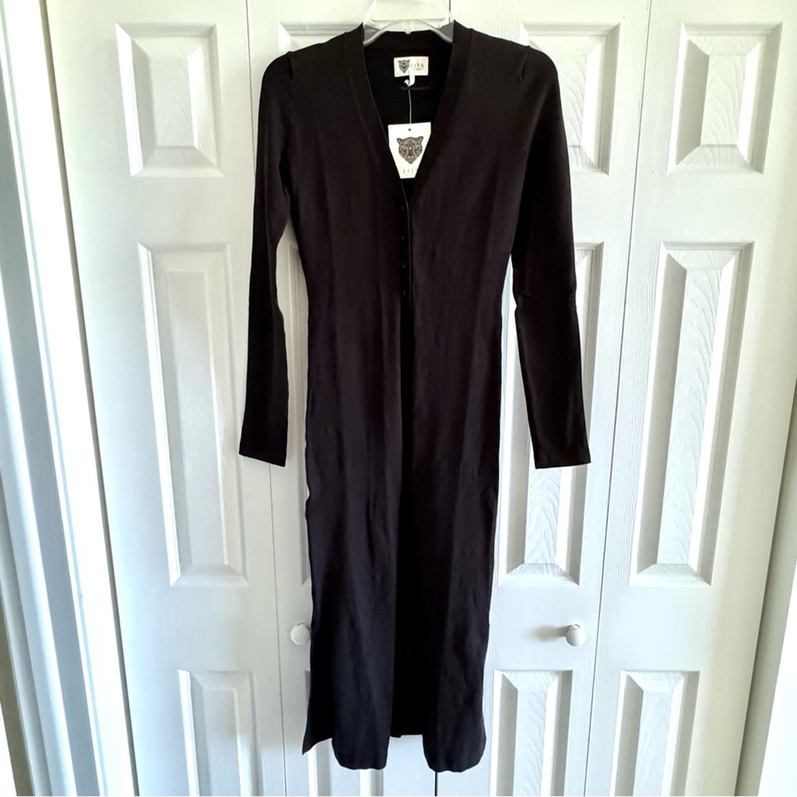 Other NWT! LITA By Ciara Black Long Cardigan, Size XS, MSRP.$298 Size XS / US 0-2 / IT 36-38 - 2 Thumbnail