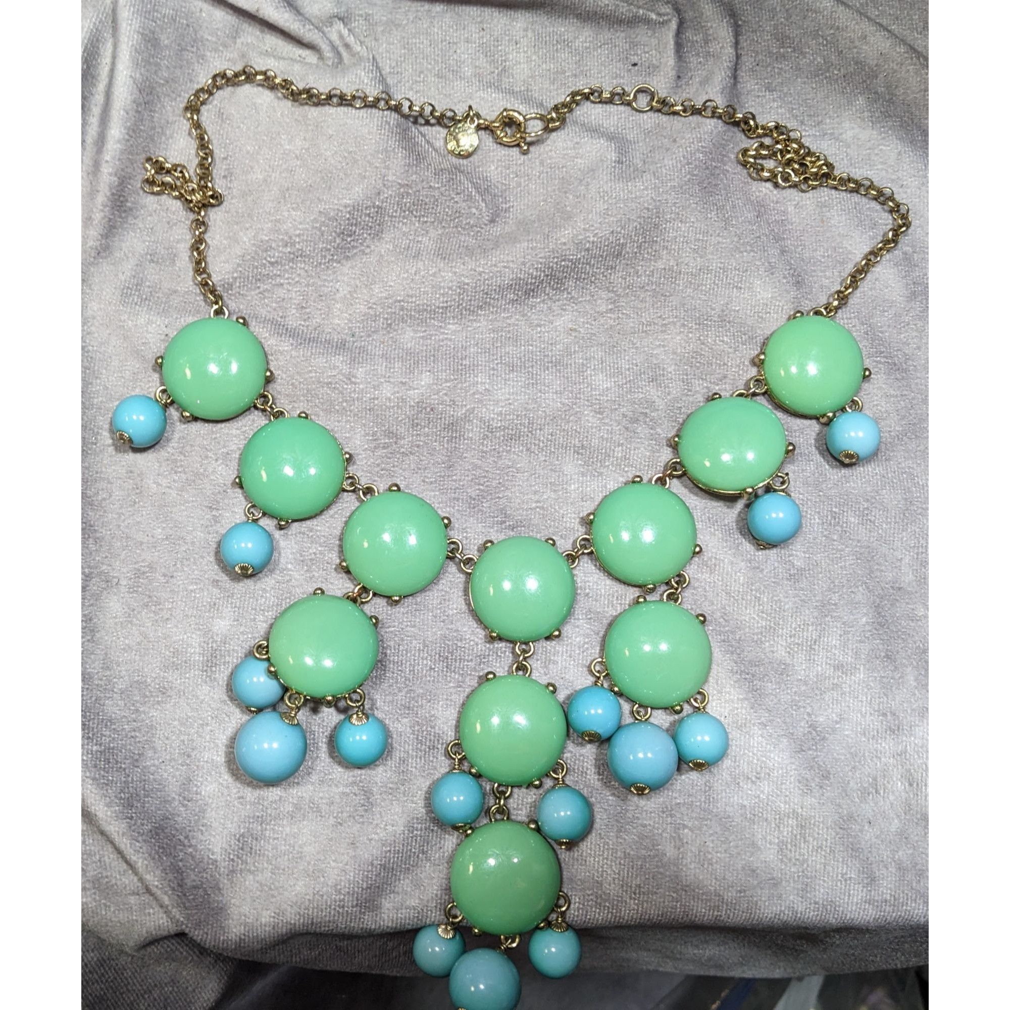 J.Crew J. Crew Y2K Preppy Green And Blue Statement Necklace Size ONE SIZE - 6 Thumbnail
