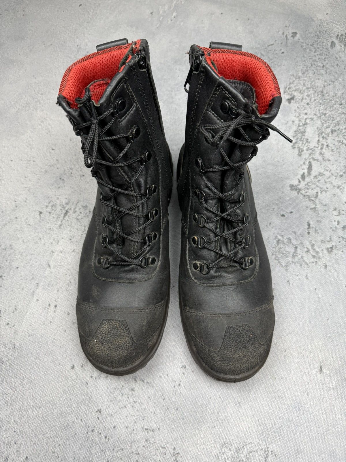 Red Wing Red Wing Black Leather Work Boots With Red Mesh Collar Rare Size US 11 / EU 44 - 8 Thumbnail