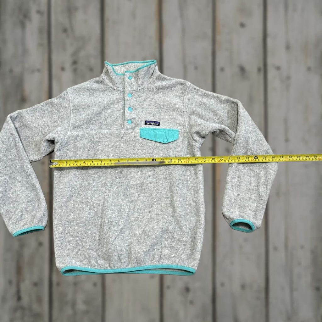 Patagonia Patagonia Women's Sweater Pullover Oatmeal With Teal Lightweight Synchilla Snap-T S Small Size S / US 4 / IT 40 - 1 Thumbnail