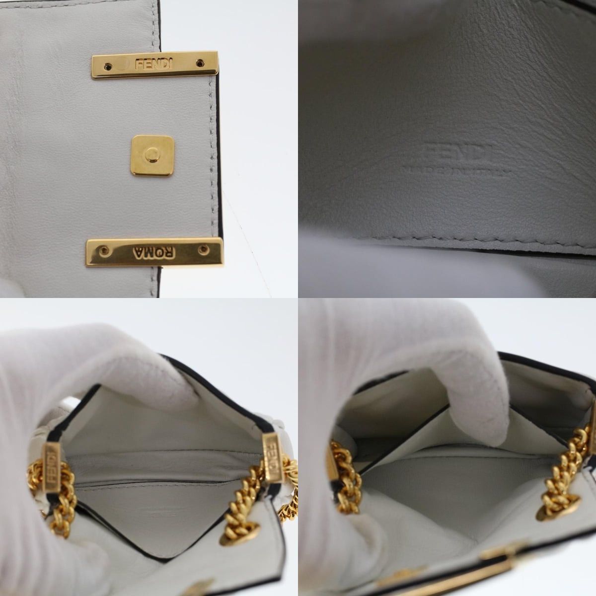 Fendi FENDI Zucca Canvas Nano Baguette Chain Shoulder Bag Leather Size ONE SIZE - 11 Thumbnail