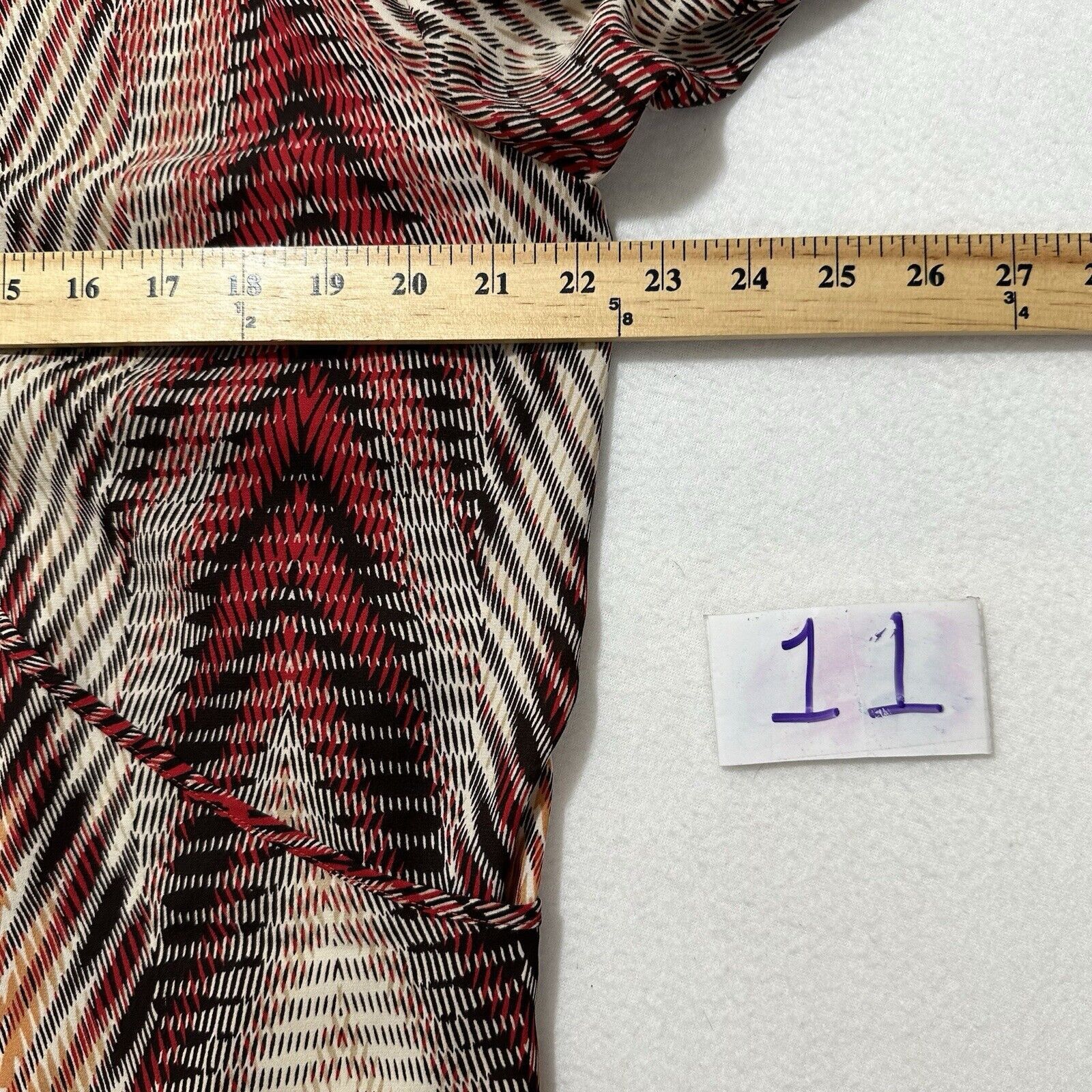 Chicos Chico’s 2 Large Long Sleeve Blouse Red Patterned Top Size L / US 10 / IT 46 - 7 Thumbnail