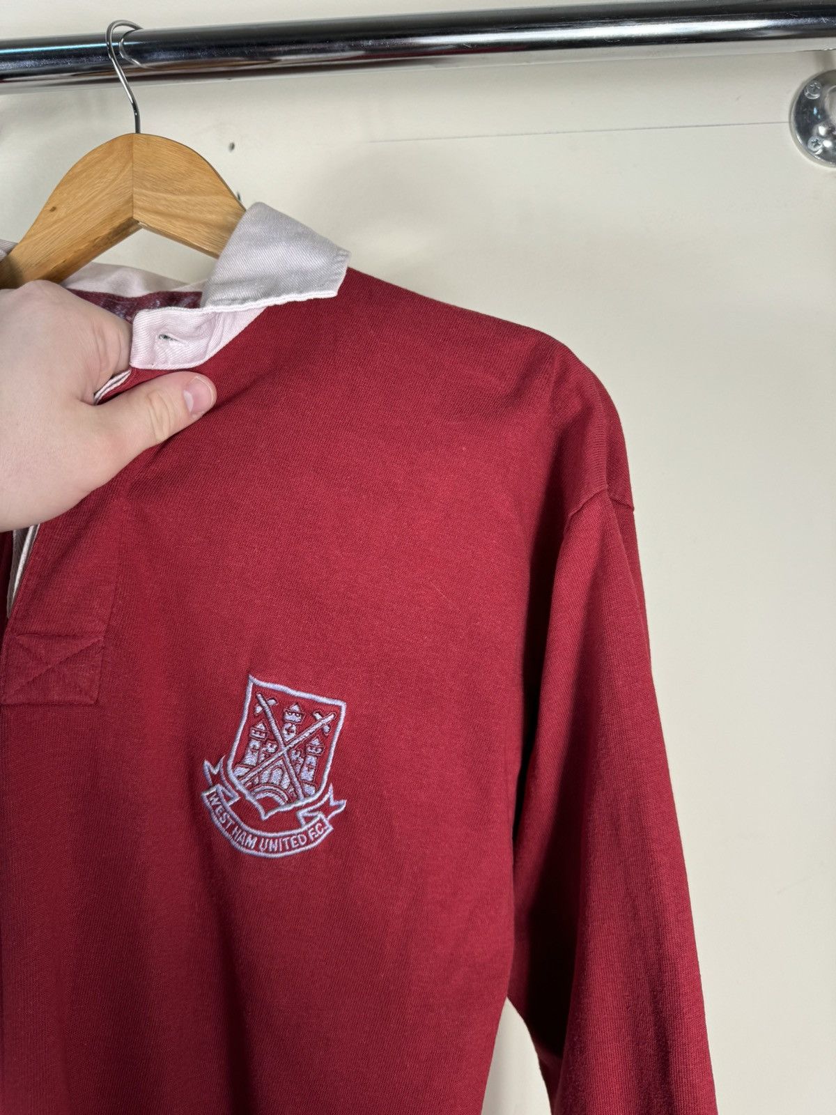 Vintage 1990-92 West Ham United FC Bukta Rugby Polo Shirt Size US M / EU 48-50 / 2 - 4 Thumbnail
