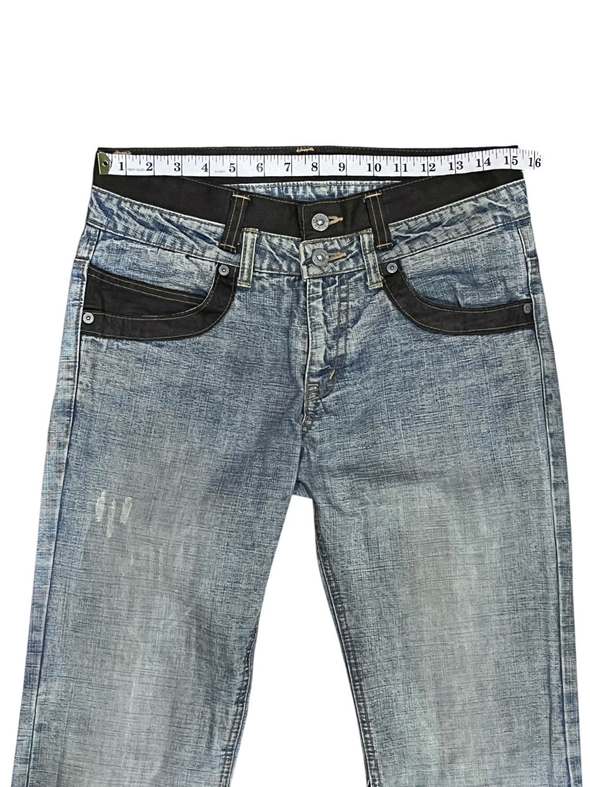Morgan Homme Vintage Morgan Homme Japan Hybrid Mudwash Double Waist Jeans Size US 30 / EU 46 - 10 Thumbnail