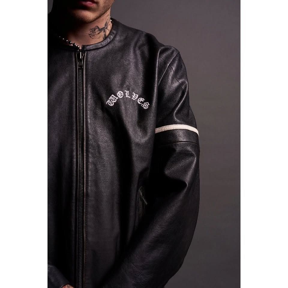 Darc Sport Darc Sport Black Leather Wolves Jacket Motorcycle Biker Size US S / EU 44-46 / 1 - 4 Thumbnail