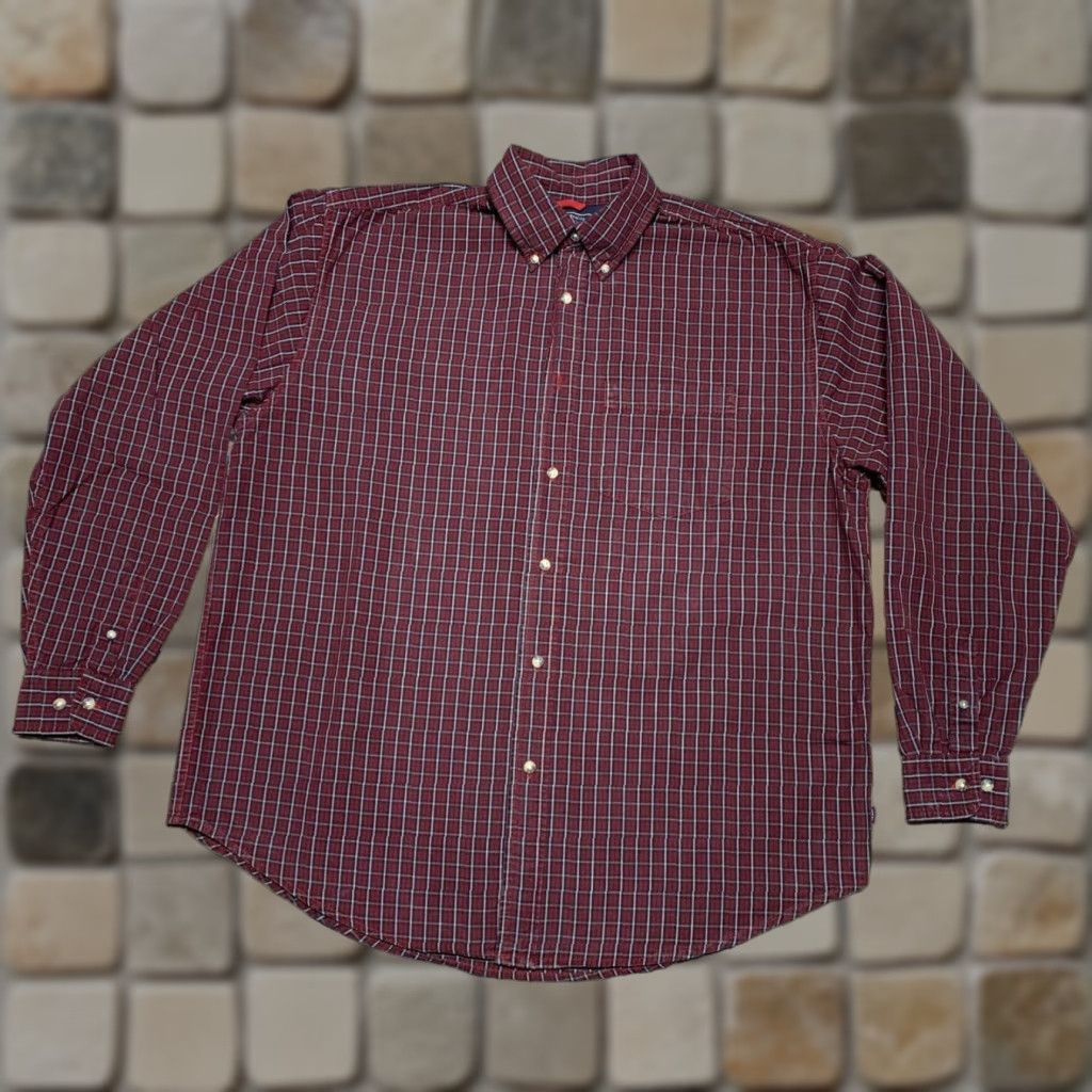 Wrangler Wrangler Mens Button-Down Western Shirt Red Plaid Size L Long Sleeve Size US L / EU 52-54 / 3 - 1 Thumbnail