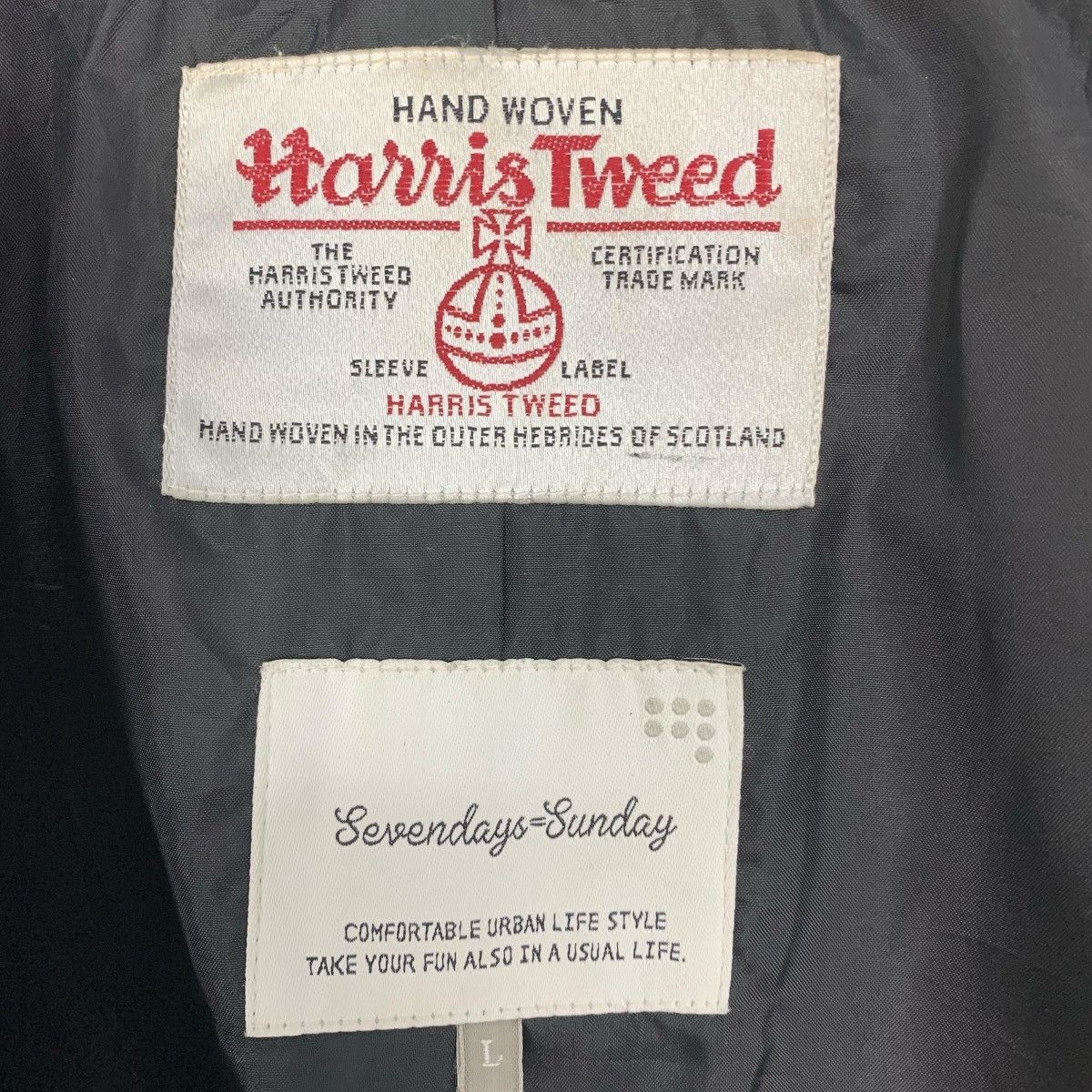 Designer × Harris Tweed × Japanese Brand Harris Tweed Sevendays:Sunday Designer Luxury Long Coat Size US M / EU 48-50 / 2 - 8 Thumbnail