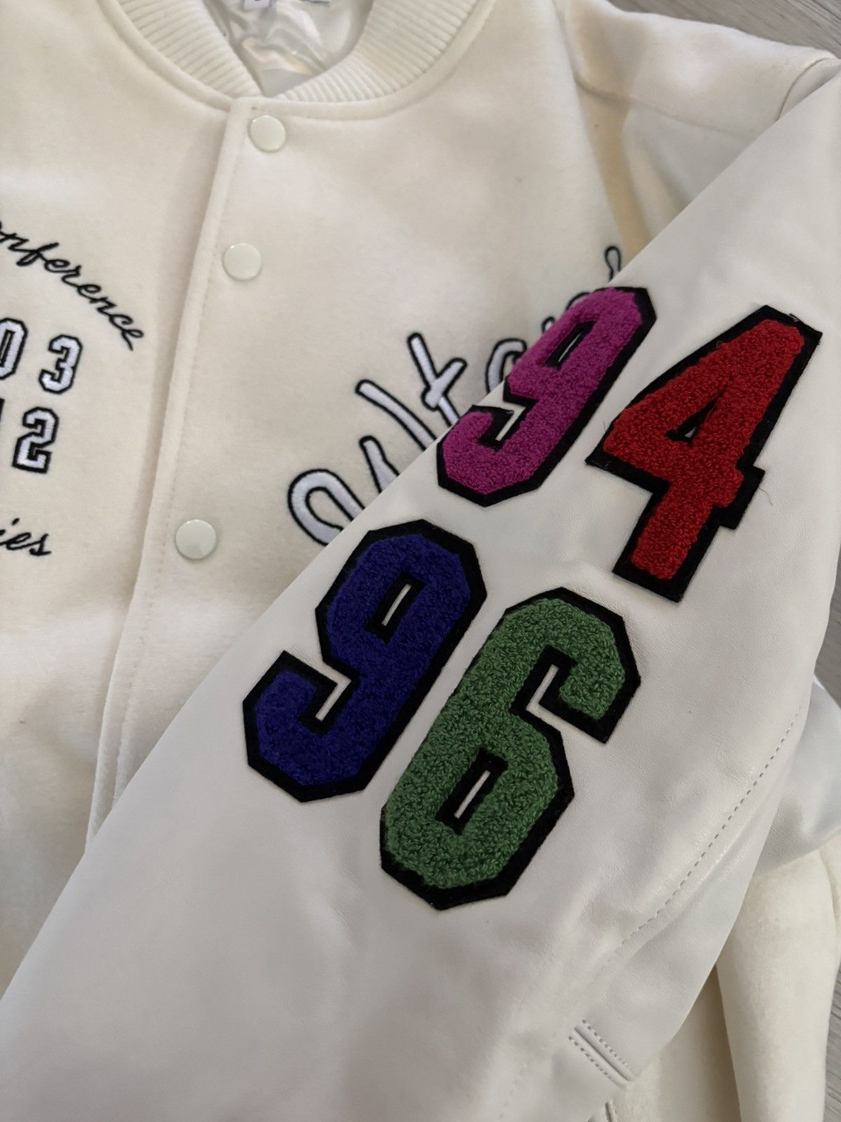 Supreme × Wtaps Supreme WTAPS Varsity Jacket FW21 Leather Wool Size US L / EU 52-54 / 3 - 7 Thumbnail