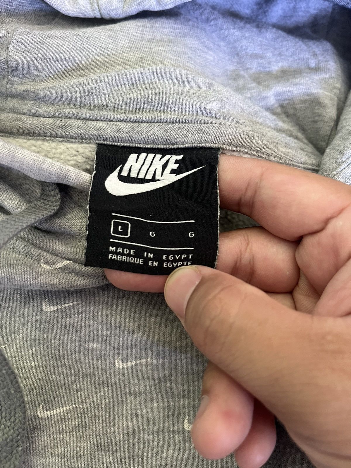 Nike Nike Mini Swoosh All Over Print Distressed Hoodie Size US L / EU 52-54 / 3 - 7 Thumbnail