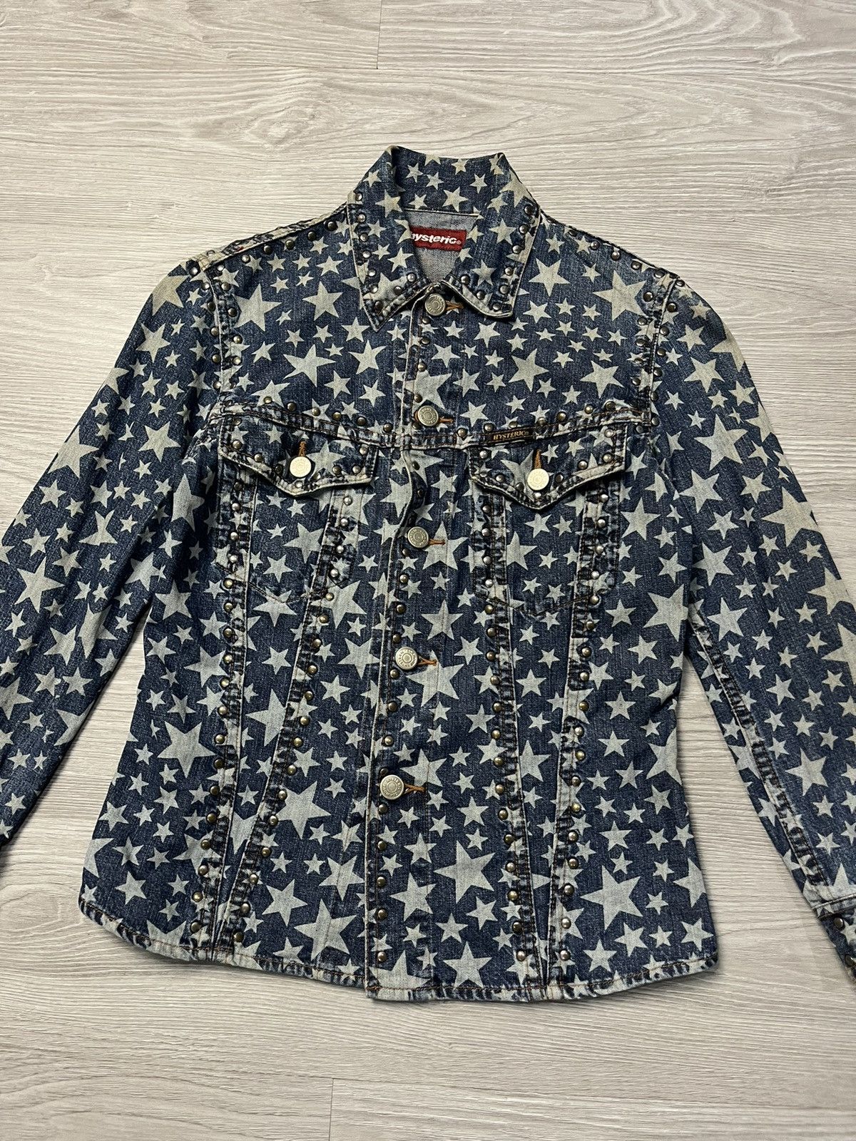 Hysteric Glamour × Japanese Brand Vintage Hysteric AOP Star Studded Denim Jacket Size S / US 4 / IT 40 - 4 Thumbnail