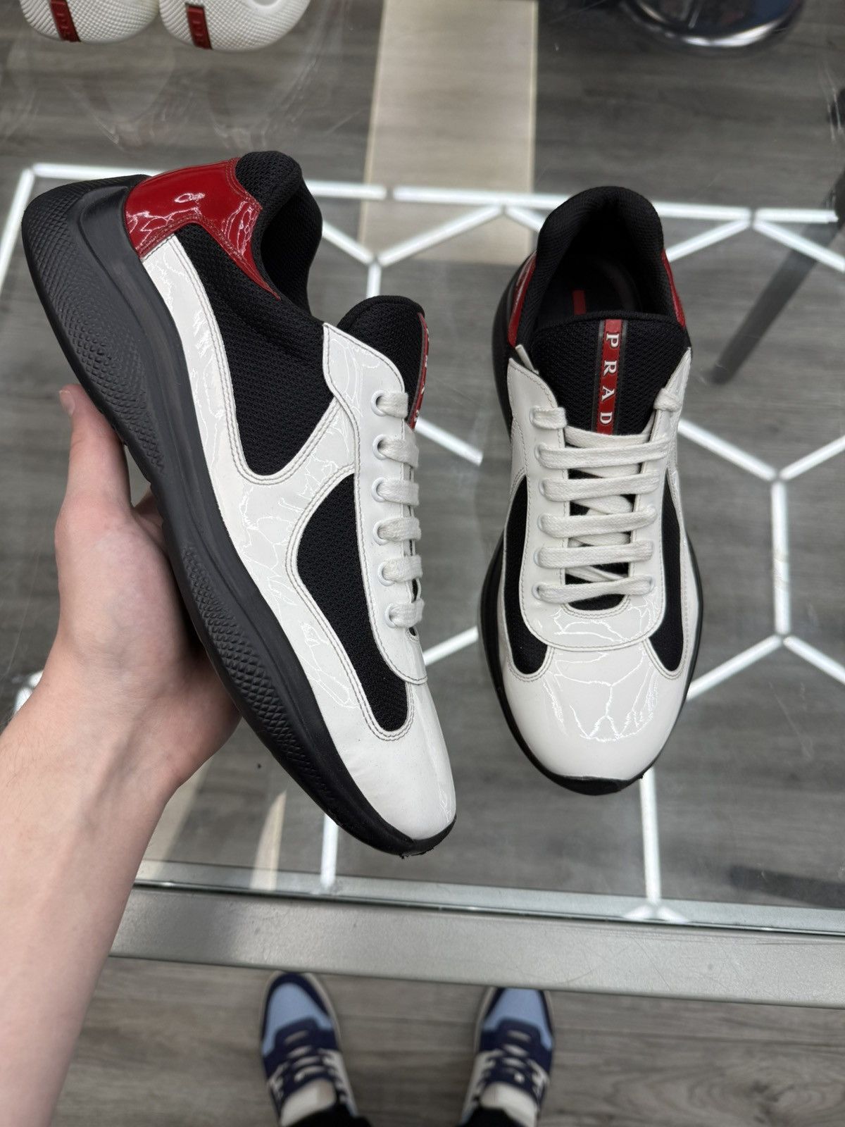 Prada Prada Cup Sneakers - Black/Red/White Size US 9.5 / EU 42-43 - 1 Thumbnail