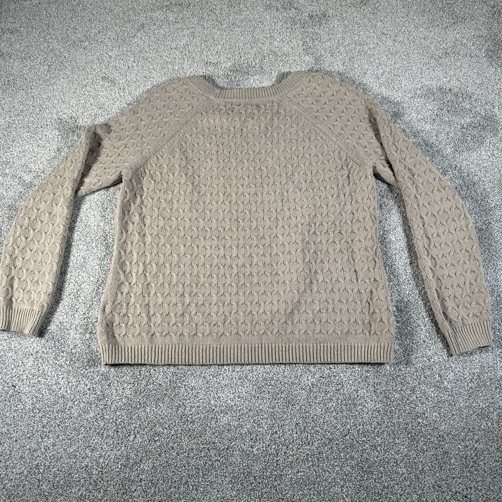 Old Navy VINTAGE Old Navy Sweater Womens XL Cabincore Cable Knit Crew Neck Beige Size XL / US 12-14 / IT 48-50 - 2 Thumbnail