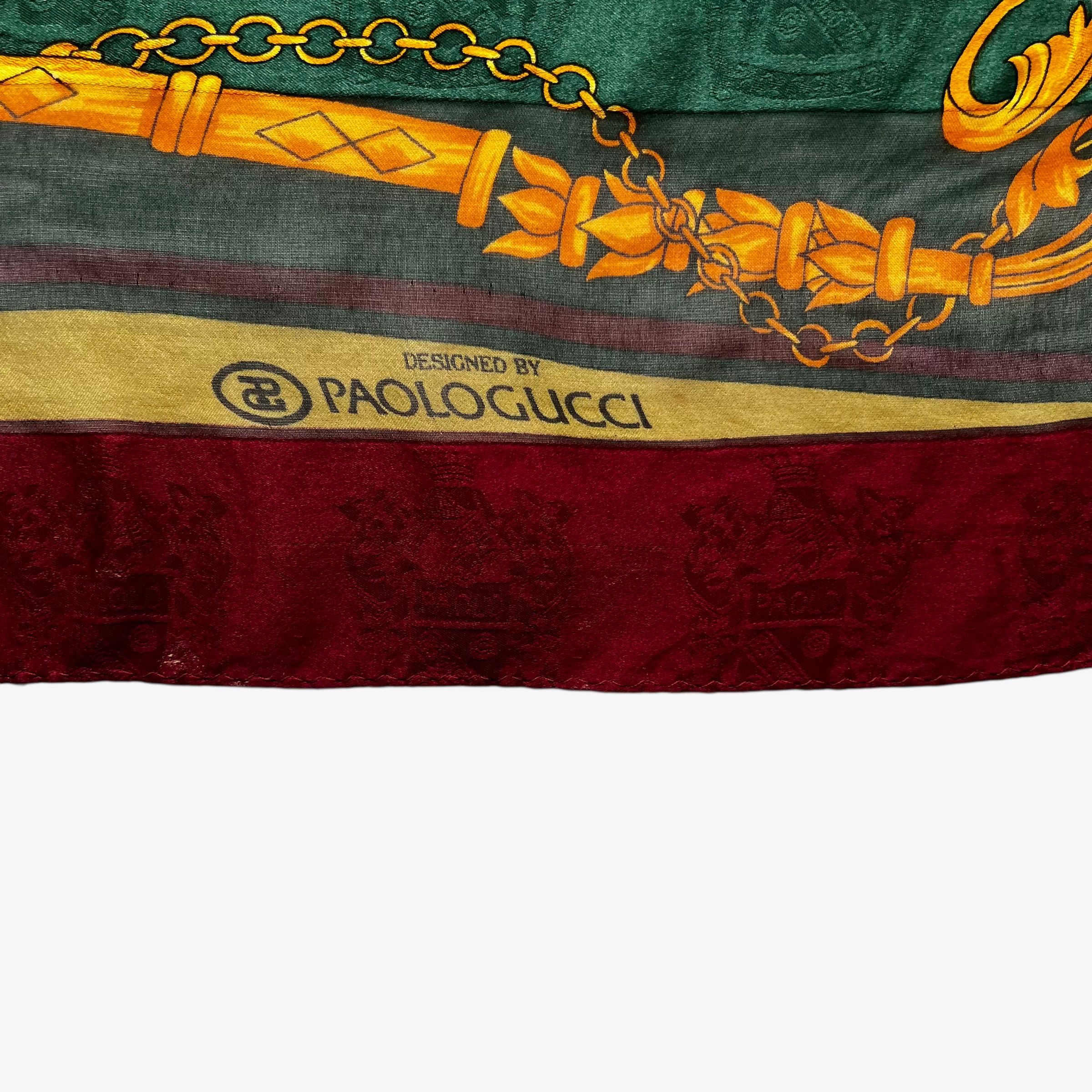 Paolo Gucci Vintage 80s Paolo Gucci Equestrian Crest Print Silk Scarf Size ONE SIZE - 2 Thumbnail