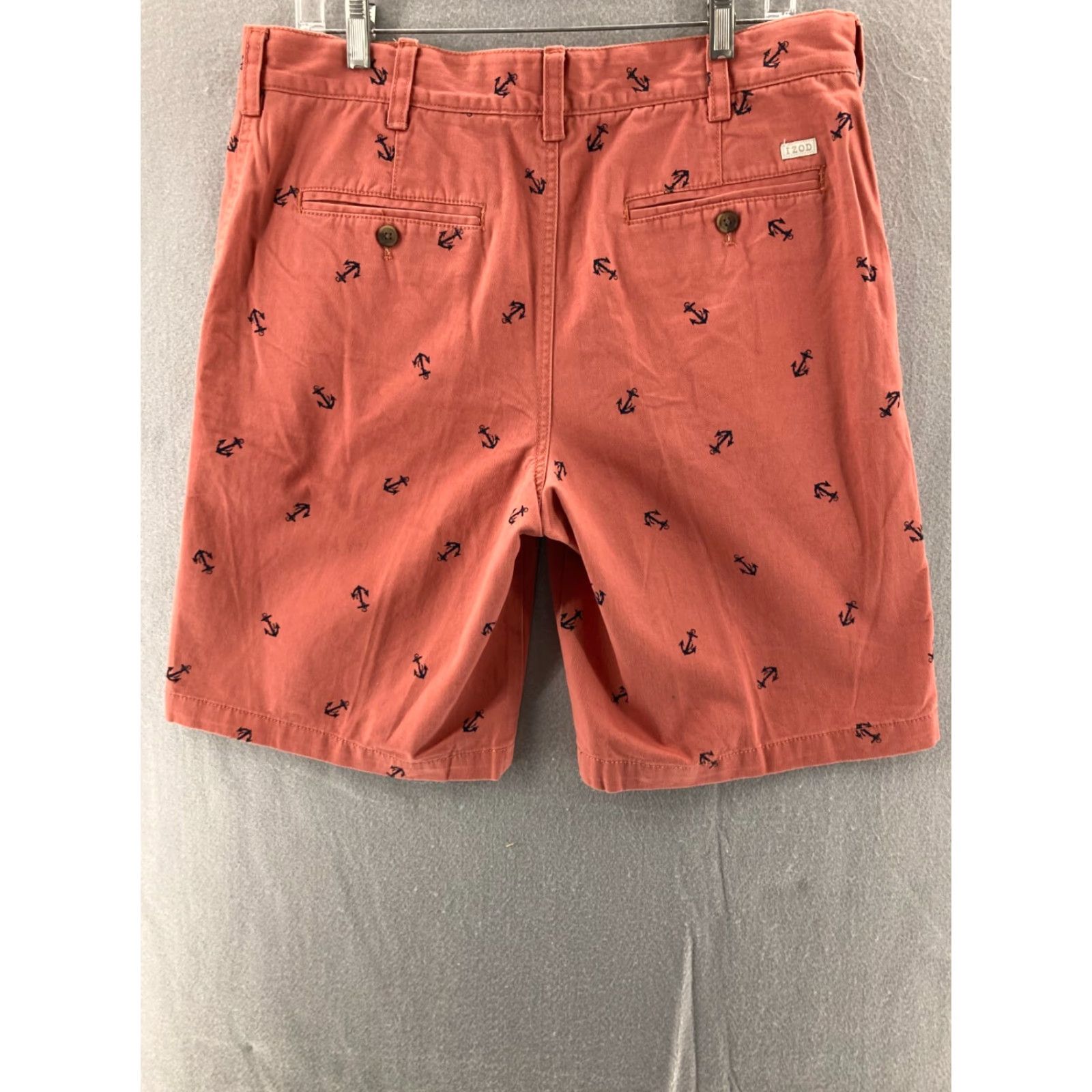 Izod VINTAGE IZOD Shorts Mens 34 Mauve Pink Anchors Print Chinos Preppy Size US 34 / EU 50 - 6 Thumbnail
